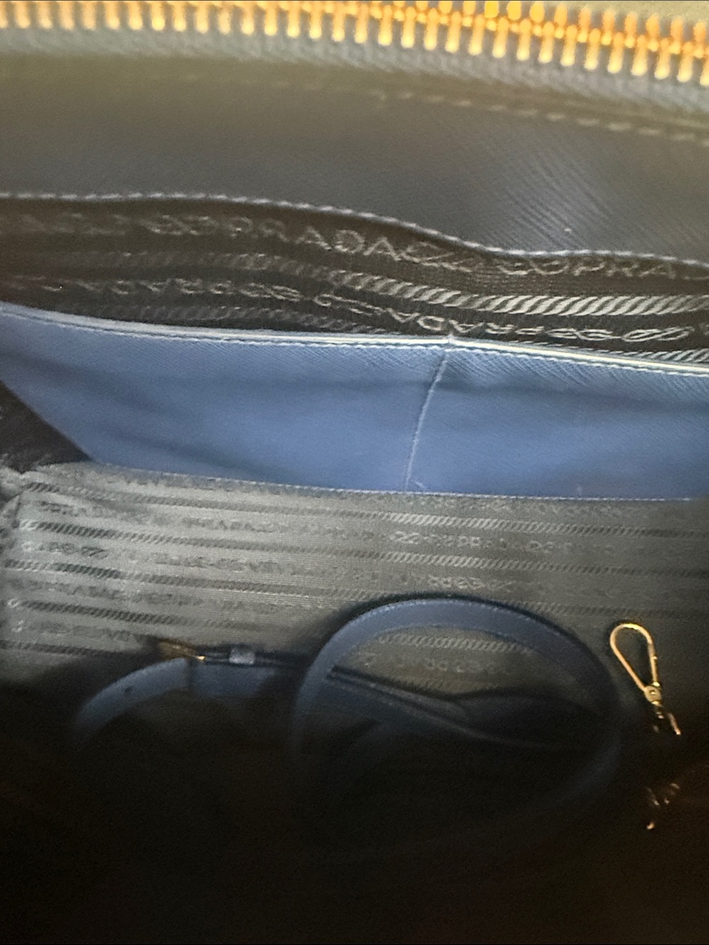 Prada Blue Saffiano Leather Satchel with Gold Hardware - Picture 5 of 9